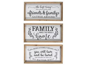 Family Framed Wood Plaque 15.75x7.9x1in