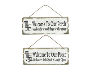 Wood Wall Sign - Welcome to Our Porch (2 Styles)