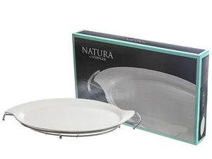 Godinger Natura Porcelain Serving Tray with Stand