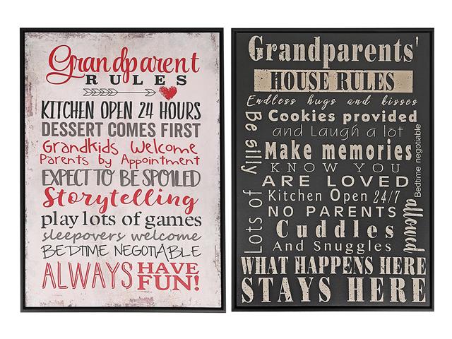 Framed Canvas Sign - For Grandparents (2 Styles)