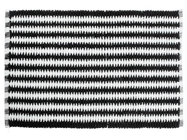 Cross Weave Bath Mat - Black and White