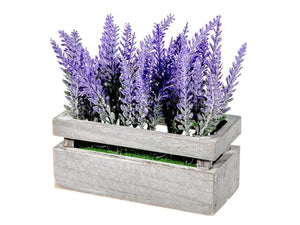 Faux Lavender in Wood Crate