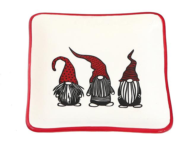 Ceramic Gnome Square Plate