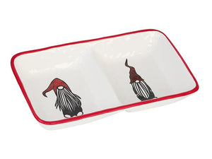 Ceramic Gnome 2-Section Tray