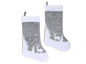 Winter Scene with Reindeer Stocking (Each)