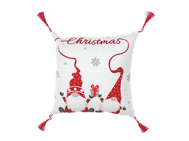 Pillow with Tassels - Christmas with Double Gnomes