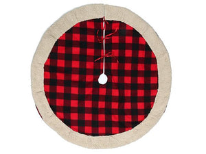 Buffalo Plaid - Tree Skirt with Sherpa Border