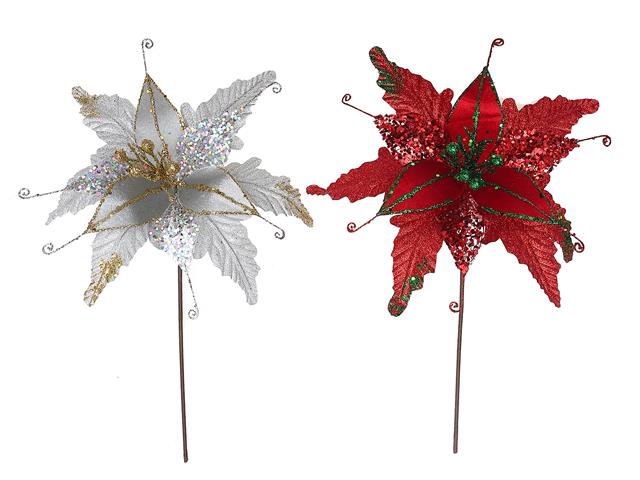 Whimsical Poinsettia Pick (2 Available Colours)