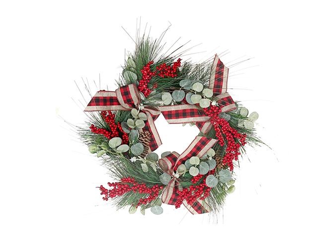 Berry Eucalyptus with Buffalo Bow Wreath