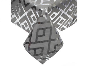 Trellis Silver Foil Printed Tablecloth (2 Available Sizes)
