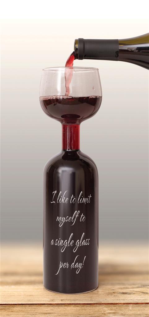 Wine Bottle Glass "I Limit Myself To One Glass"