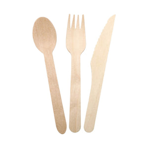 Disposable Wooden Cutlery 100-Pack
