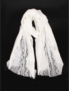 White Scarf with Lace