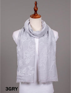 Dash Leaves Print Scarf (5 Colours Available)