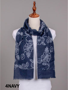 Dash Leaves Print Scarf (5 Colours Available)