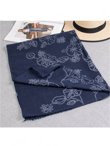 Dash Leaves Print Scarf (5 Colours Available)