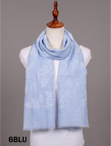 Dash Leaves Print Scarf (5 Colours Available)