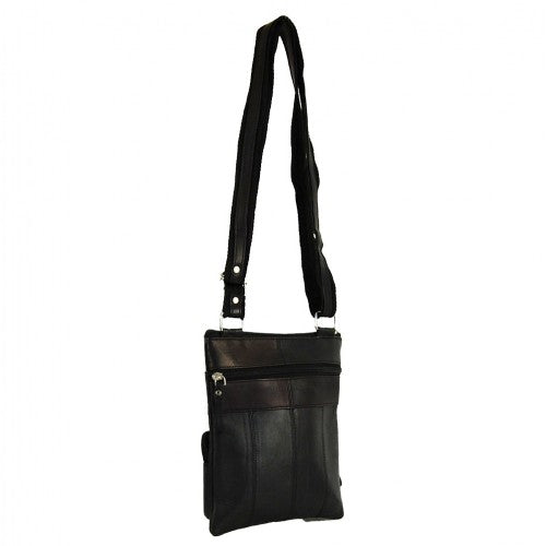 Black/Black Leather Crossbody Bag