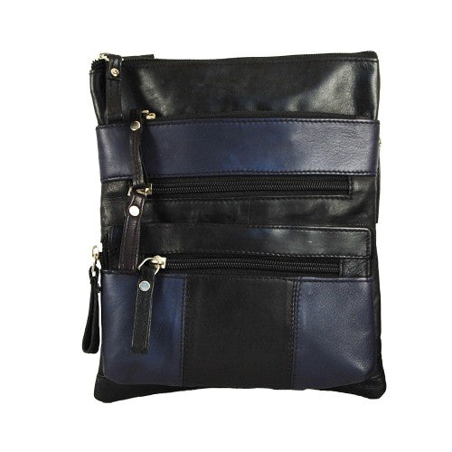 Navy/Black Leather Crossbody Bag