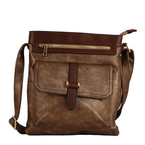 Brown Crossbody Bag with Brown Detail