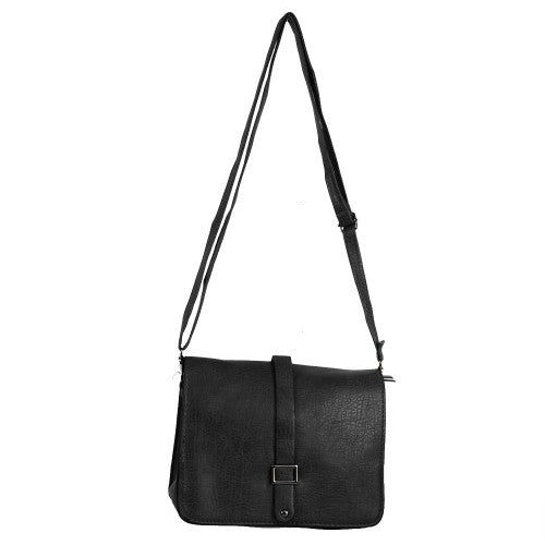 Cross Body Bag with Buckle - Black