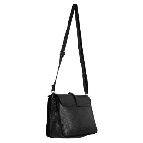 Cross Body Bag with Buckle - Black