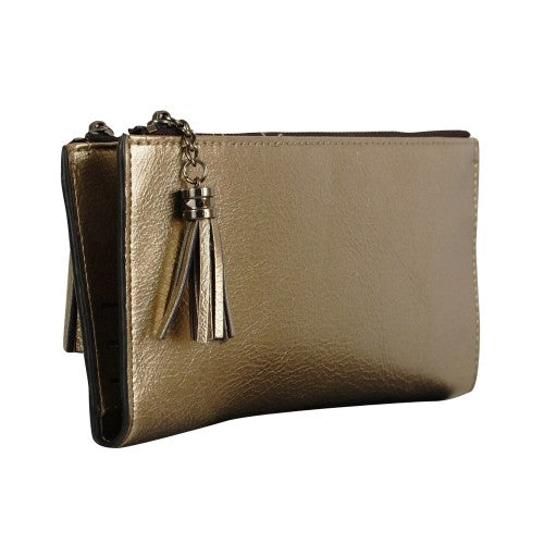 Ladies Wallet with Tassel - Gold
