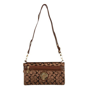 Brown Crossbody Logo Bag