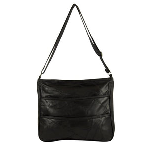 Black Leather Patchwork Handbag