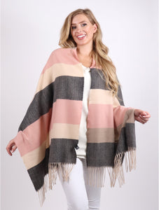 Horizontal Colour Block Scarf with Fringe (3 Colours Available)