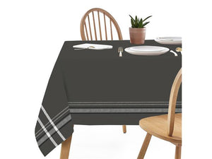 French Border Tablecloth- Charcoal Grey